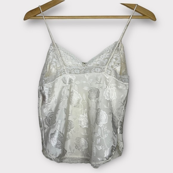 Vintage Floral Rose Lace Cami Tank Top‎ Cream w/ Measurements Impromptu Kasara - Picture 2 of 8